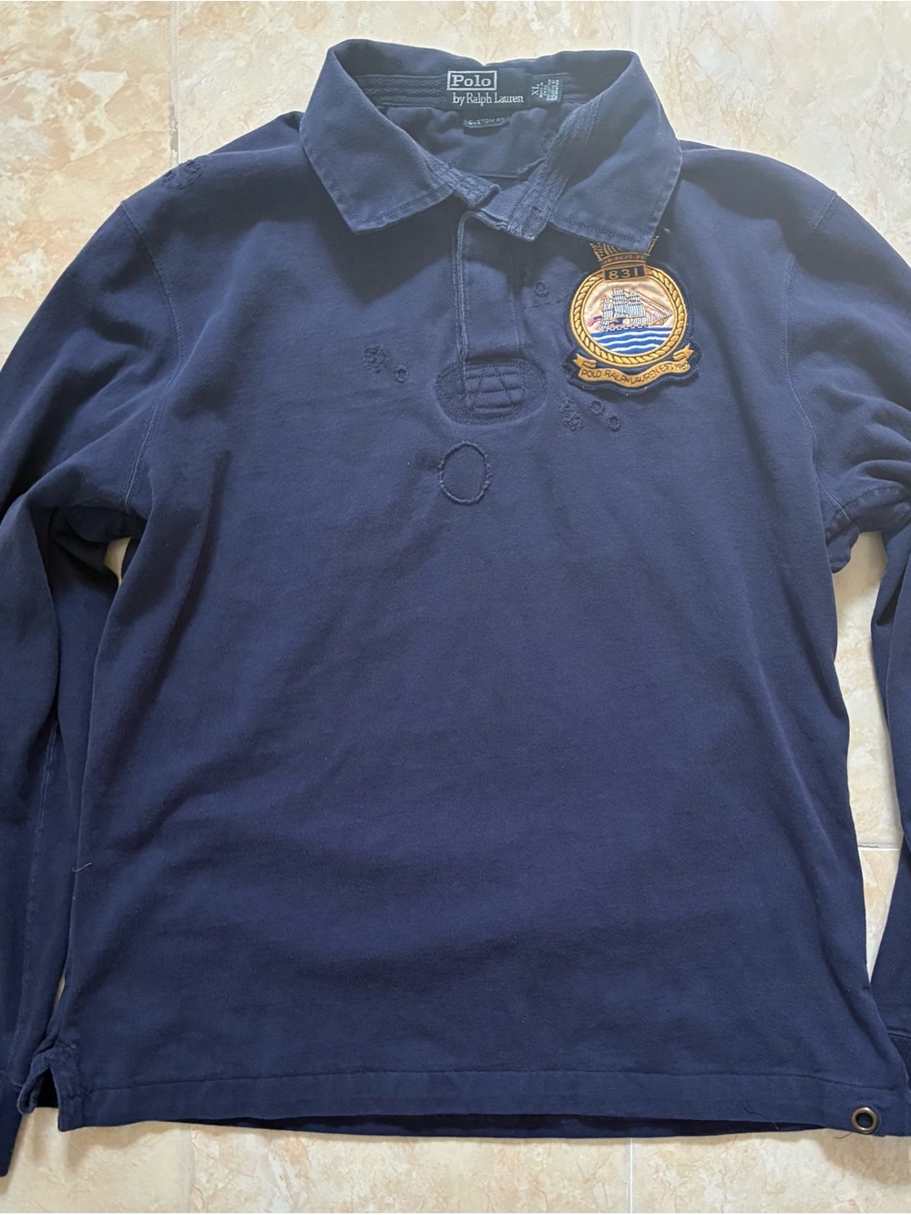 Vintage Ralph Lauren Distressed Embroidery Rugby Polo